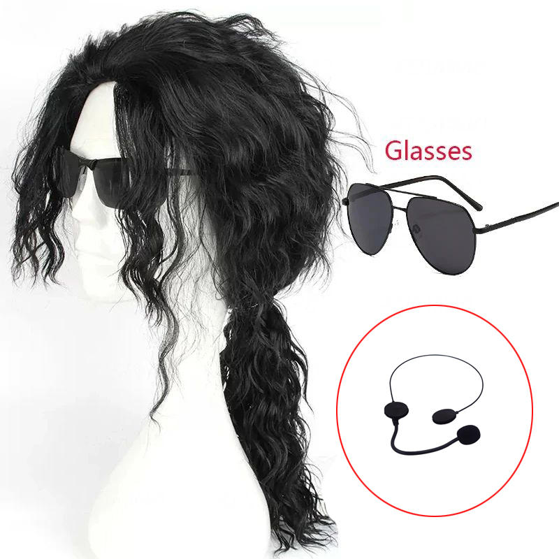 Anime Cosplay Long Black Hair - Peluca Negra de Michael Jackson para