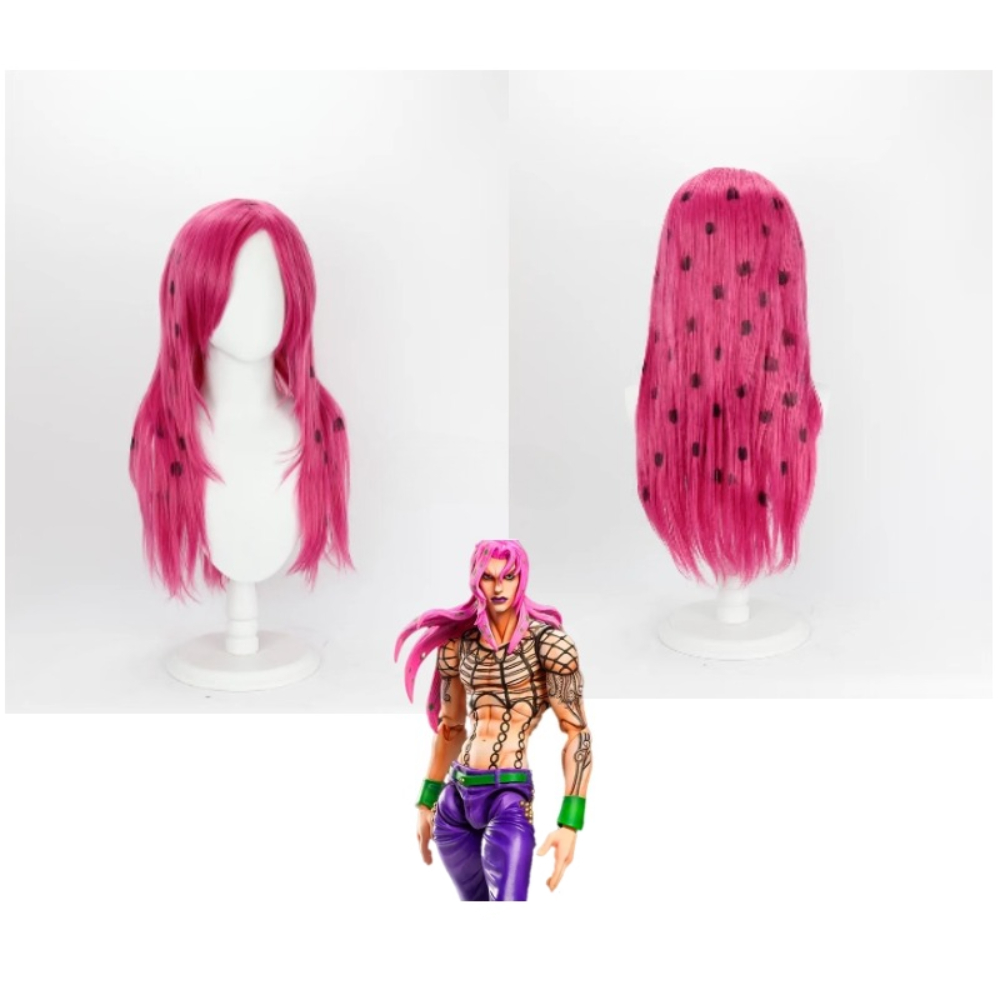 Cosplay Anime Pink Hair - Peluca de cosplay de Anime JoJo