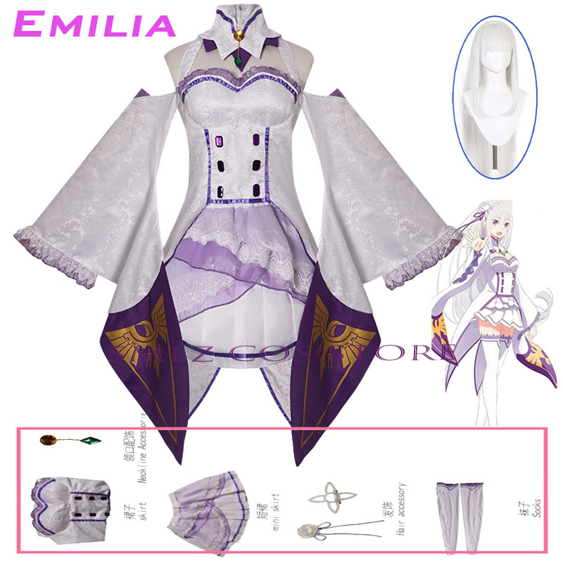 Anime Cosplay Outfits For Women - Disfraz de Emilia Cosplay Anime Re