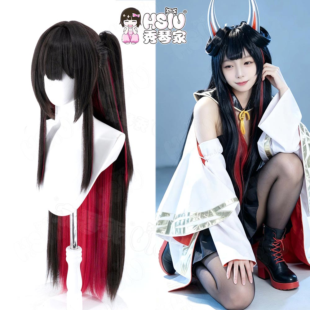 Anime Cosplay Long Black Hair - Peluca de Cosplay HSIU Game Azur