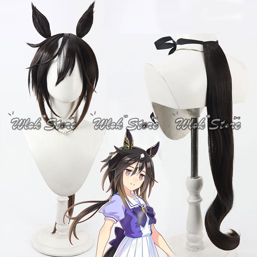 Anime Cosplay Long Black Hair - Umamusume Pretty Derby Stay Gold-Peluca de