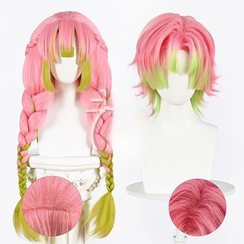 Cosplay Anime Pink Hair - Peluca de Cosplay Kanroji Mitsuri, peluca