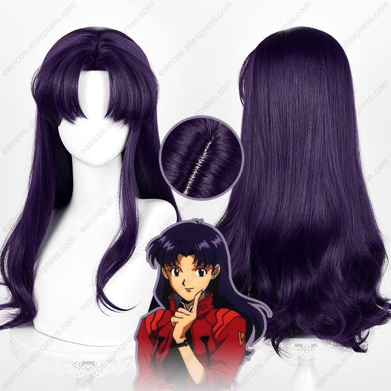 Anime Cosplay Long Black Hair - Peluca de Cosplay EVA Misato Katsuragi,