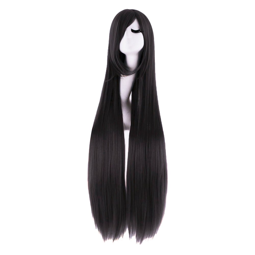 Anime Cosplay Long Black Hair - Peluca de Cosplay recta de 40