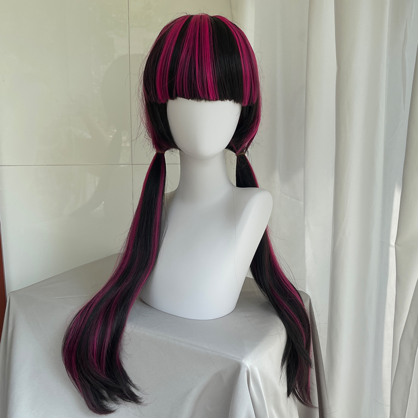 Anime Cosplay Long Black Hair - Peluca de Cosplay de Draculaura de
