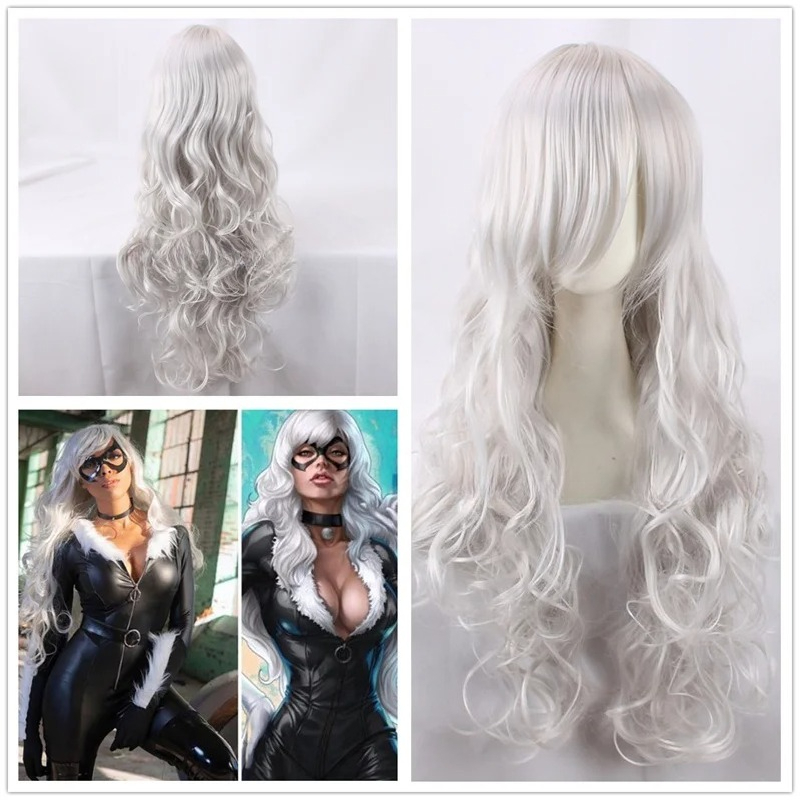 Peluca de Cosplay de Gato Negr - Anime Cosplay Long Black Hair reseña y precio