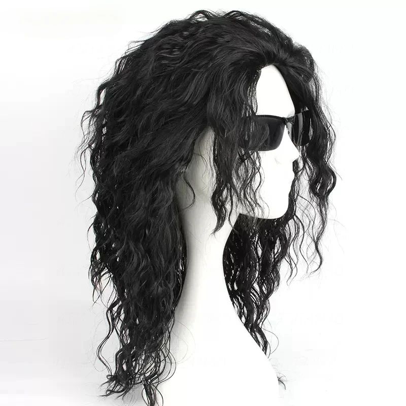 Peluca Negra de Michael Jackso - Anime Cosplay Long Black Hair reseña y precio