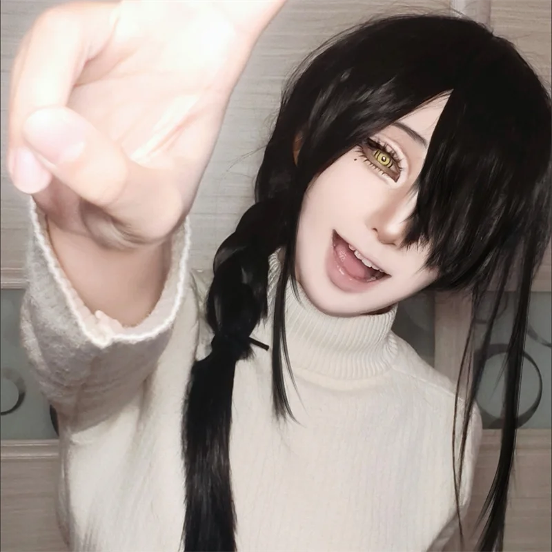 Peluca de motosierra de Anime  - Anime Cosplay Long Black Hair reseña y precio
