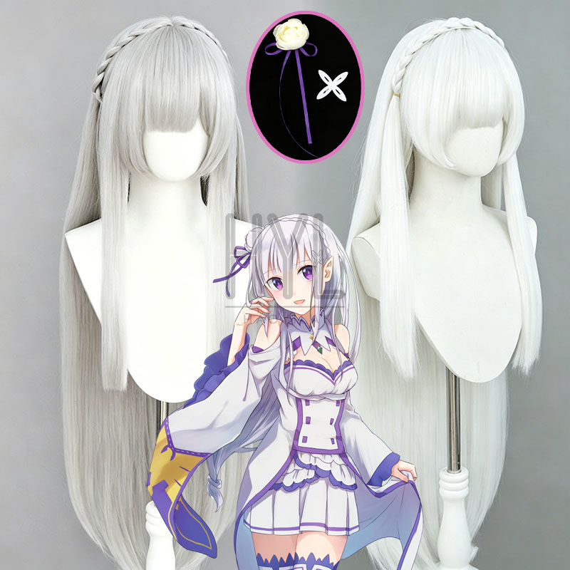 Peluca de Cosplay de Anime Re: - Cosplay Anime White Hair reseña y precio