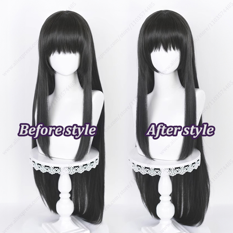 Akemi Homura-peluca larga y re - Anime Cosplay Long Black Hair reseña y precio