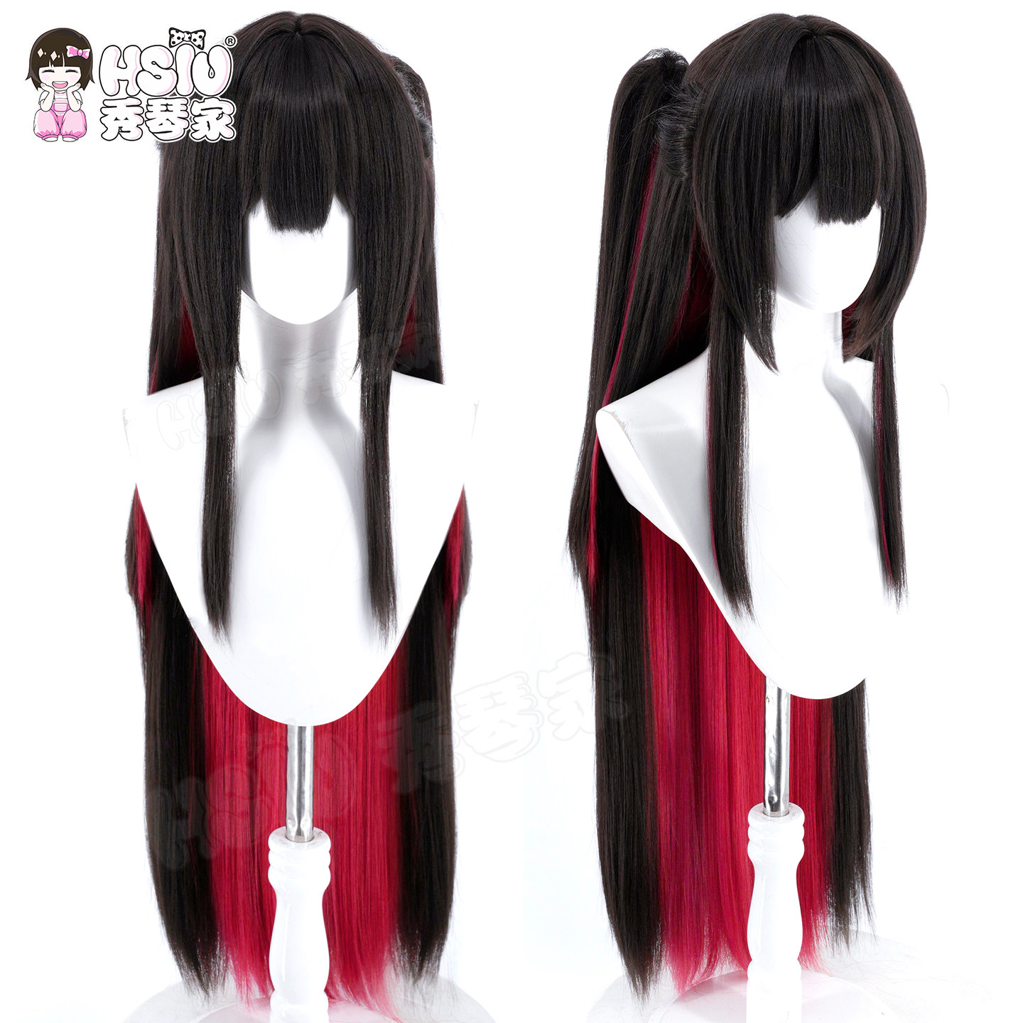 Peluca de Cosplay HSIU Game Az - Anime Cosplay Long Black Hair reseña y precio