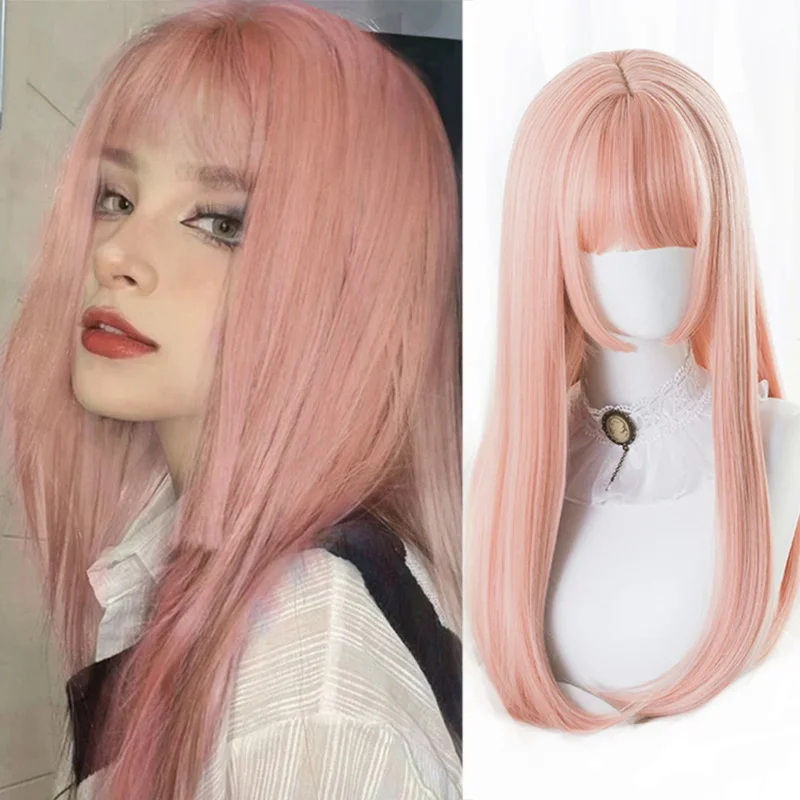 Peluca de pelo largo y liso si - Anime Cosplay Long Black Hair reseña y precio