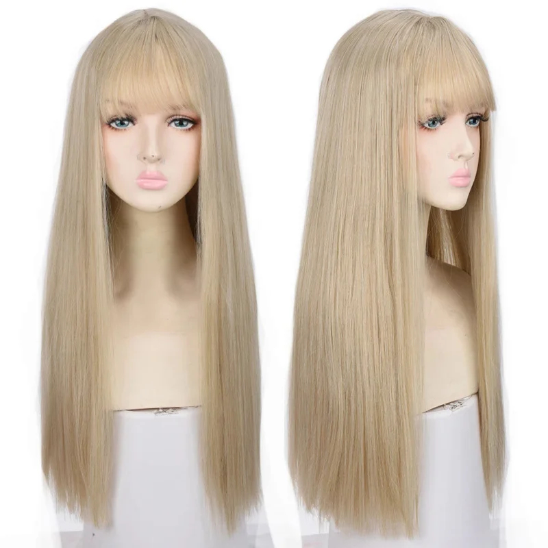 Peluca de pelo largo y liso si - Anime Cosplay Long Black Hair reseña y precio