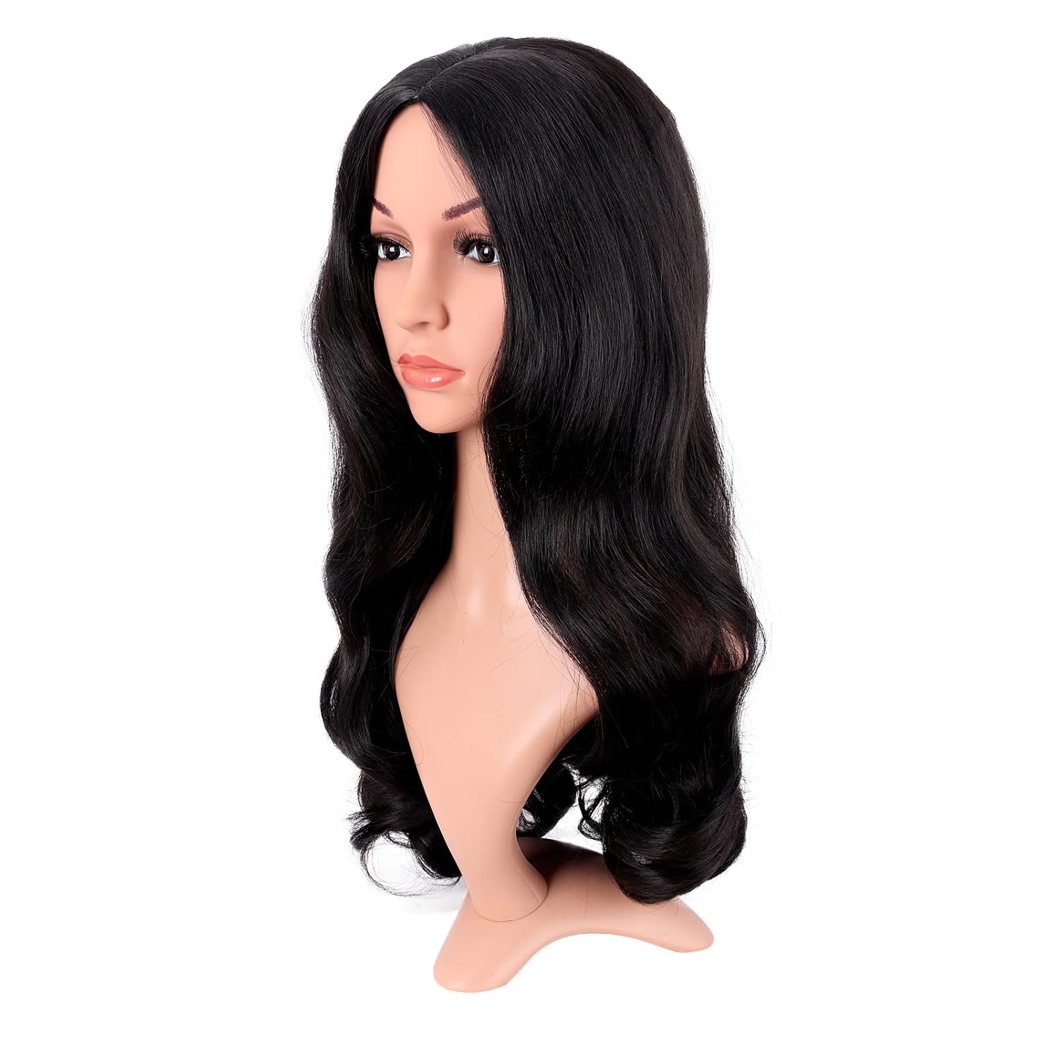 Peluca Larga Rizada con Parte  - Anime Cosplay Long Black Hair reseña y precio