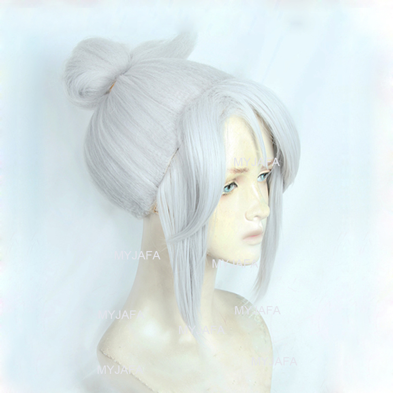 Peluca de Cosplay Jett de alta - Cosplay Anime White Hair reseña y precio