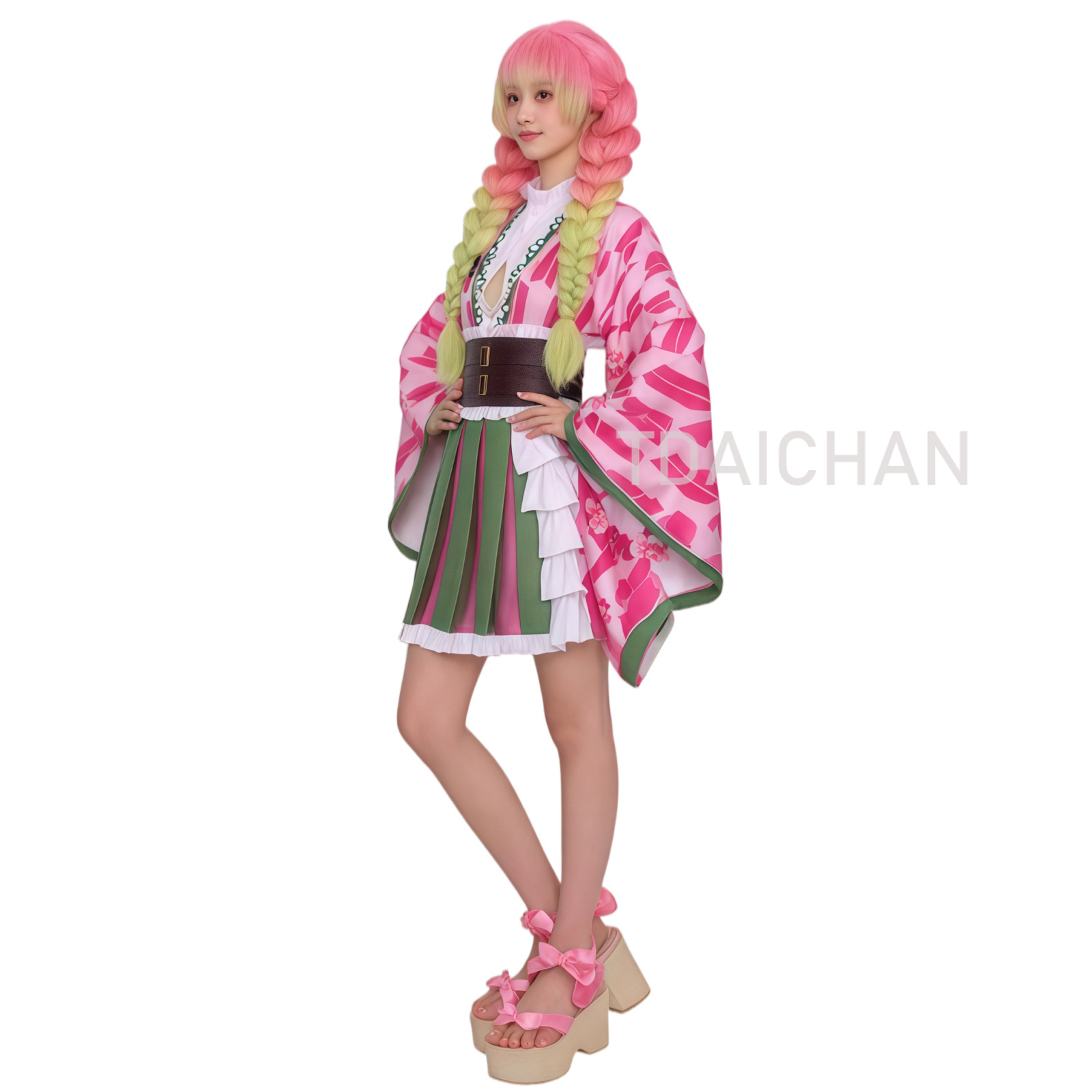 Peluca de cosplay de Kanroji M - Cosplay Anime Pink Hair reseña y precio