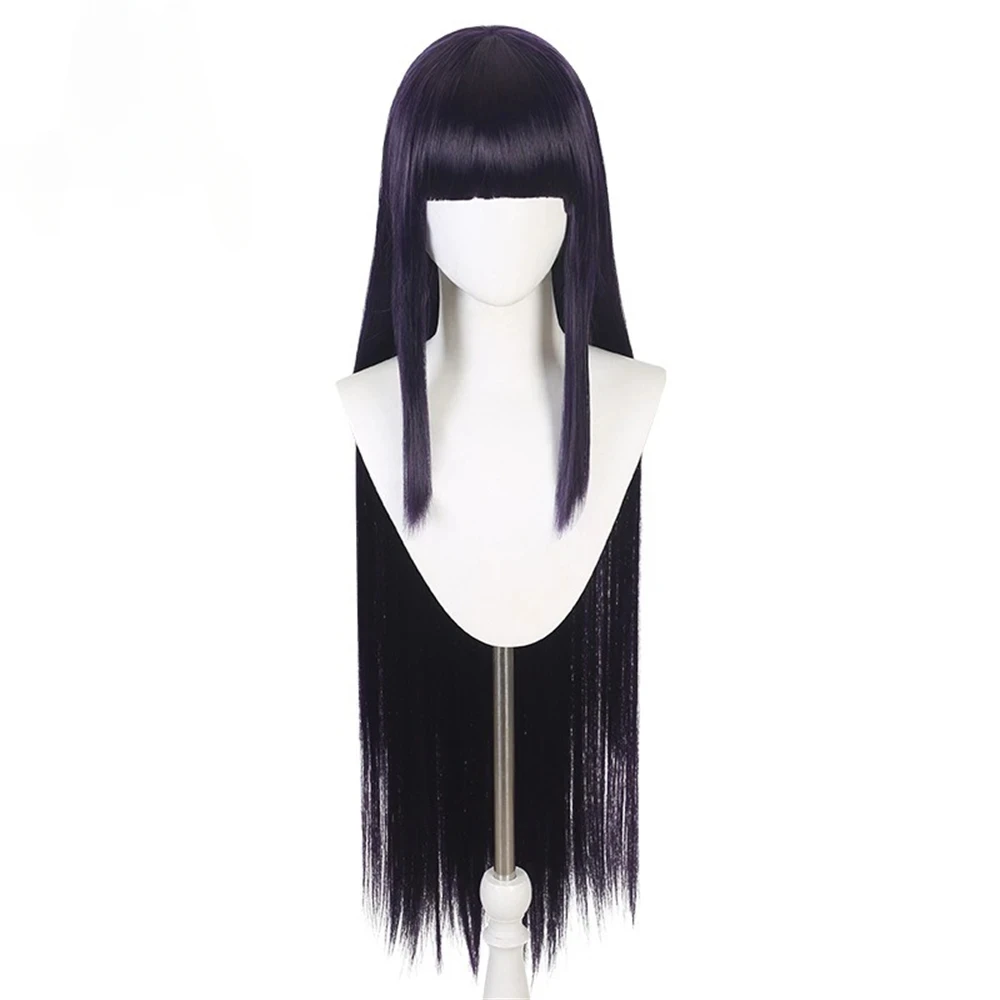 Pelucas sintéticas para Cospla - Anime Cosplay Long Black Hair reseña y precio