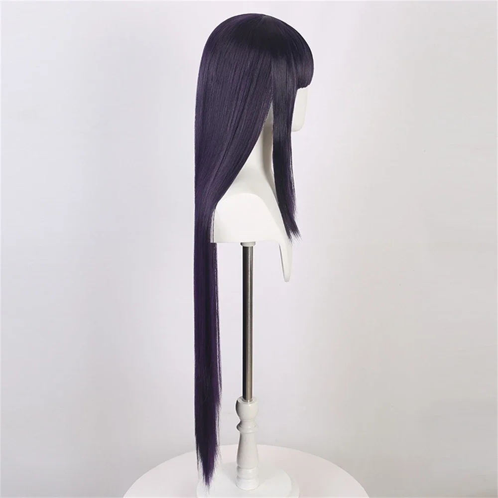 Pelucas sintéticas para Cospla - Anime Cosplay Long Black Hair reseña y precio