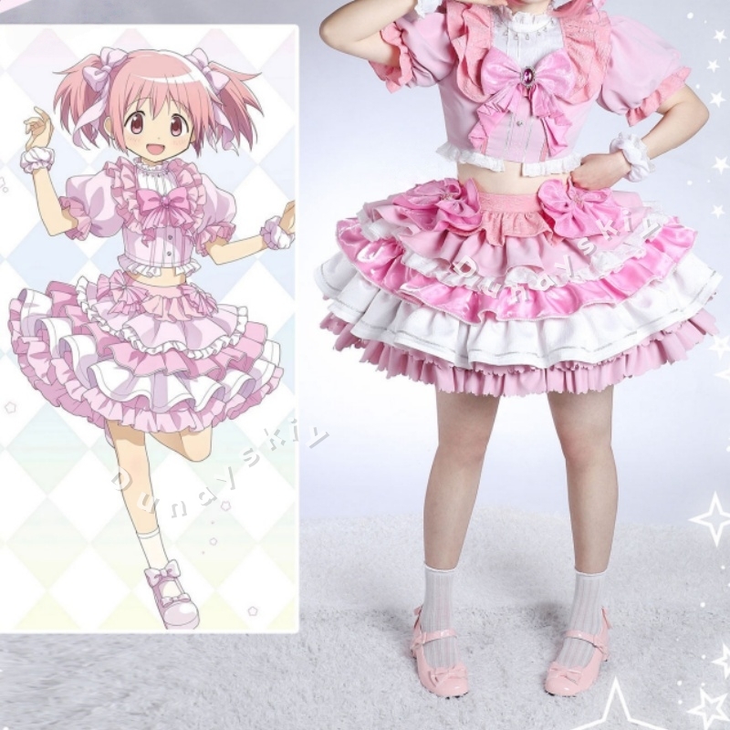 Disfraz de Cosplay de Puella M - Cosplay Anime Pink Hair reseña y precio