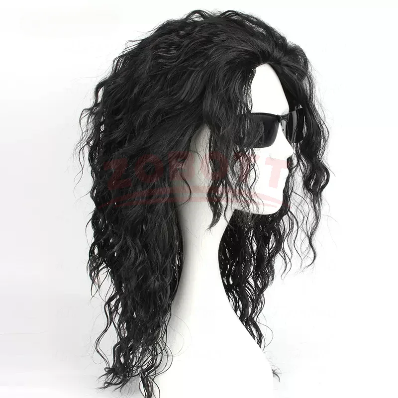 Peluca Negra de Michael Jackso - Anime Cosplay Long Black Hair reseña y precio
