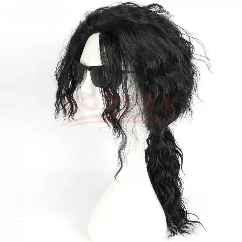 Peluca Negra de Michael Jackso - Anime Cosplay Long Black Hair reseña y precio