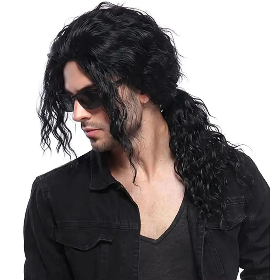 Peluca Negra Larga y Rizada pa - Anime Cosplay Long Black Hair reseña y precio