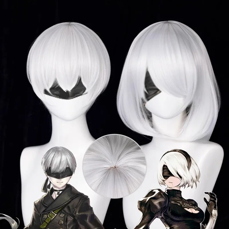Peluca de Cosplay de Anime 9S, - Cosplay Anime White Hair reseña y precio
